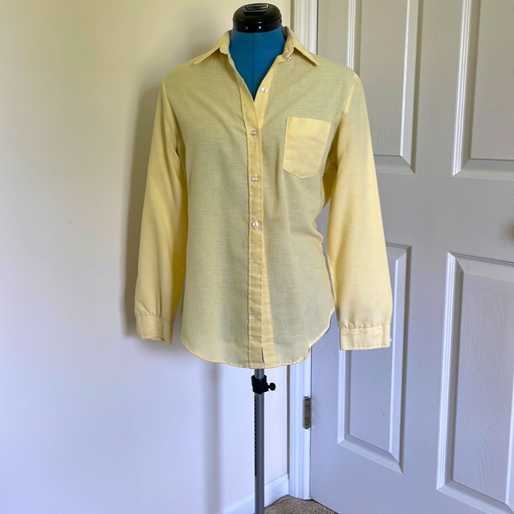 Vintage yellow button down shirt